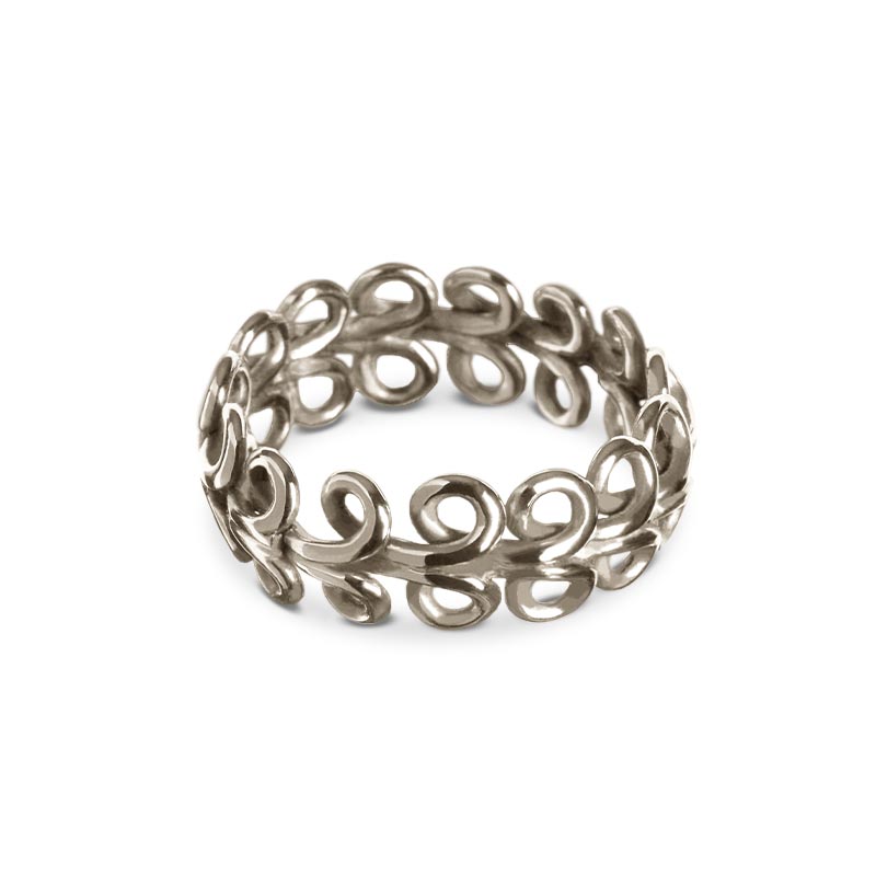 Anello fedina made in italy argento ghirigori