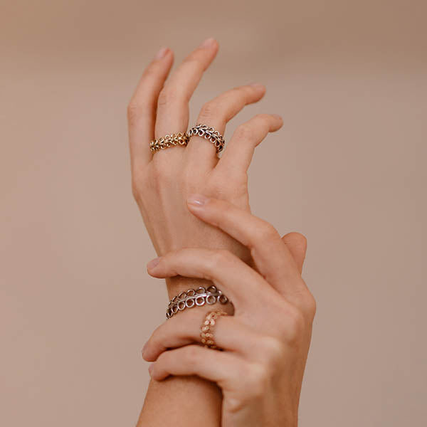 Anelli fedine made in italy argento oro giallo ghirigori