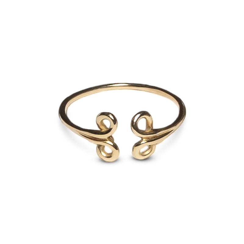 sottile anello oro giallo aperto ghirigori fatto a mano italia