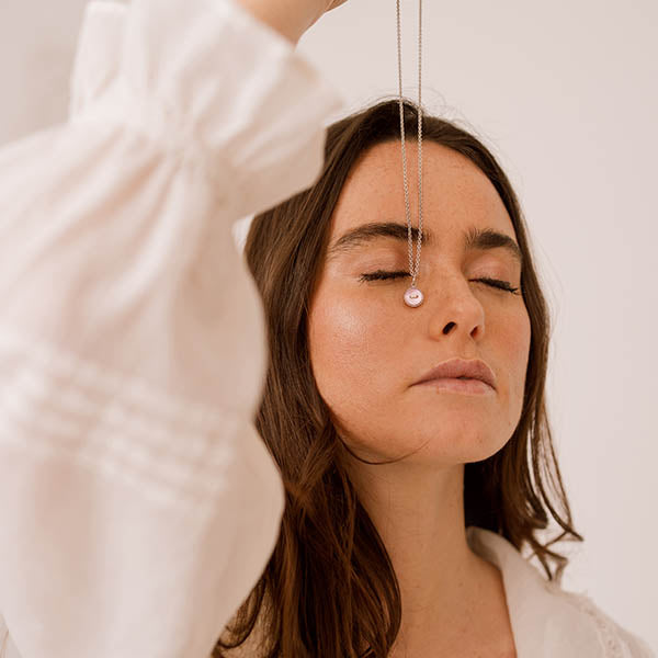 collana regolabile argento catena sottile ciondolo bottoncino madreperla rosa made in italy