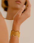 bracciale argento nastro passamaneria onde giallo oro made in italy